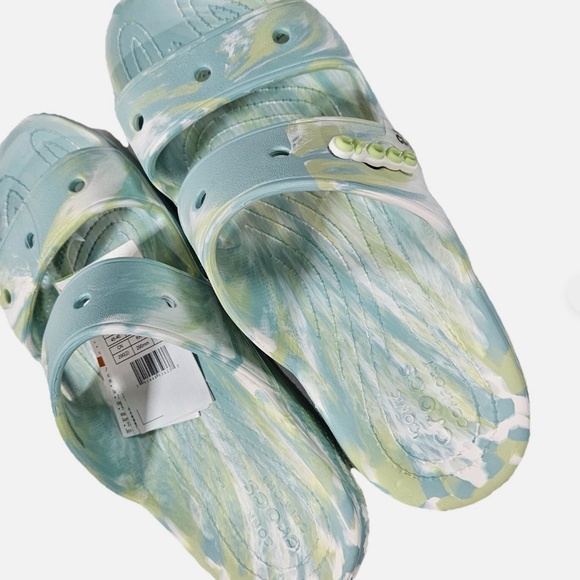 Crocs Classic Two‎ Strap Slide Shoes Mens Size 11 Green Tie Dye Comfort Sandals main image 7